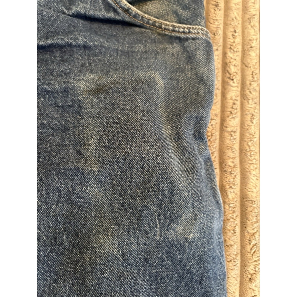 WRANGLER RIGGS WORK WEAR DURA SHIELD DENIM FLANNEL LINED BLUE JEANS 34x30 - Picture 4 of 14